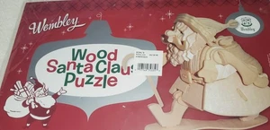 NEW Wembley 3D Wood Santa Claus Puzzle Chrismtas Natural Sealed NIP NOS Wooden - Picture 1 of 6