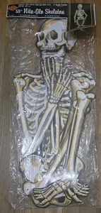 Vintage 1970 Pfeife Skelett verbunden 55" Nite-Glo Halloween gestanzt doppelseitig - Bild 1 von 8