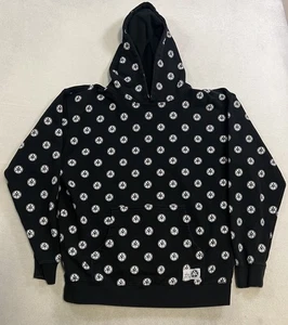 Welcome Skateboards Tali-Dot Hoodie Mens Size Large Black Supreme All Over Print - Picture 1 of 7