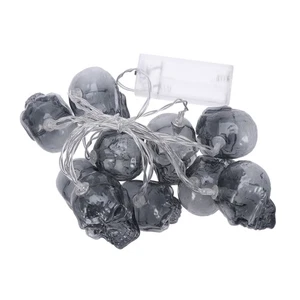 1.5M 10LEDs Halloween Battery Power Fairy Lights Skull Holiday String Lights - Picture 1 of 11