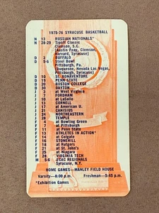 CBK 1975-76 SYRACUSE ORANGEMEN Basketball Spielplan College Orange University - Bild 1 von 2