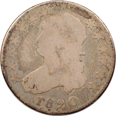 1820 Capped Bust Quarter 25C, Good G - Image 1 of 2