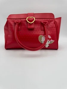 Sanrio Hello Kitty Red Heart Handbag Purse – Faux Leather Tote with Gold Heart C - Picture 1 of 11