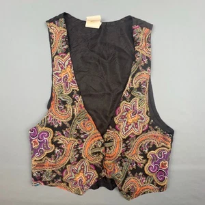Vintage New Era Paisley Vest Size M USA Rayon Lined Festival Western Boho - Picture 1 of 5