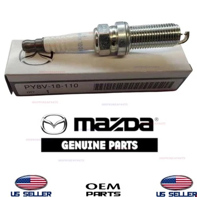 Genuine OEM 4pcs Spark Plug 2016-2025 Mazda 2.5L TURBO PY8V-18-110 - Image 1 of 2