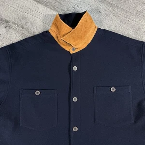 VNTG Tommy Bahama Hemdjacke dunkelblau Wolle Shacket Nylon Größe 2XL - Bild 1 von 13