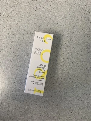 Crema labial tintada con leche de cabra Beekman 1802 FPS 15 - Rosy Posy Foto 1 de 4