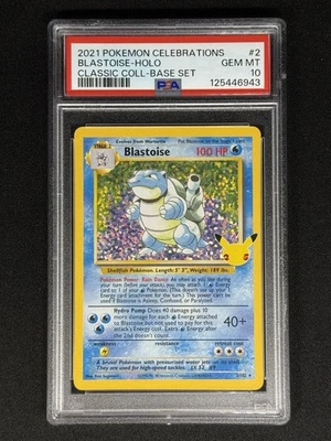 2021 Pokemon Celebrations Blastoise Holo Classic Collection Base Set #2 PSA 10 - Image 1 of 2
