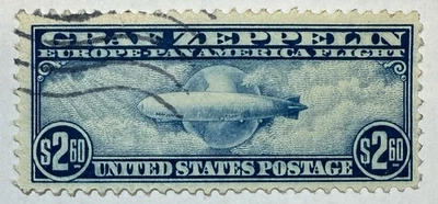 US #C15 1930 $2.60 blue Graf Zeppelin, Used/VF;  $550 SCV - Image 1 of 3