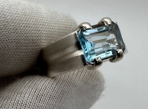 Ukraine 925 Silber Ring mit blauem Stein, 8,49 g, elegantes Design Größe - 9,75 - Bild 1 von 11
