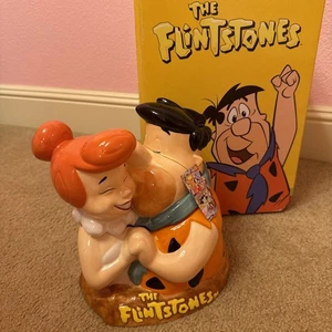 VINTAGE Flintstones Fred & Wilma küssende Keksdose von Westland Giftware # 21707 - Bild 1 von 10