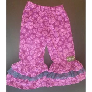 Matilda Jane Ruffle Pants Purple Floral Print Girls Size 4 - Picture 1 of 4