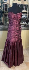 NWT DANCING QUEEN Strapless Cocktail Prom Mermaid Gown Burgundy XL 14 - Picture 1 of 8