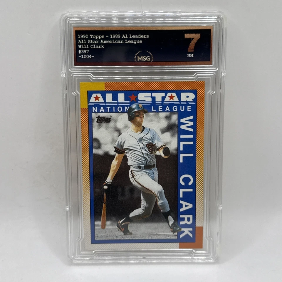 1990 Topps #397 Will Clark All Star San Fransisco Giants Graded 7 MLB Card - Image 1 of 2