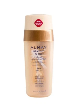 Almay Healthy Glow Makeup + Gradual Self Tan SPF 20 – Shade 100 Light/Pale - Image 1 of 3