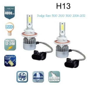 H13 LED Headlight Bulbs for Dodge Ram 1500 2500 3500 2006-2012 High Low Beam Kit - Picture 1 of 1
