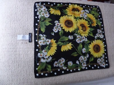 Dolce & Gabbana sunflower / daisies silk scarf (£145 new) - Image 1 of 4