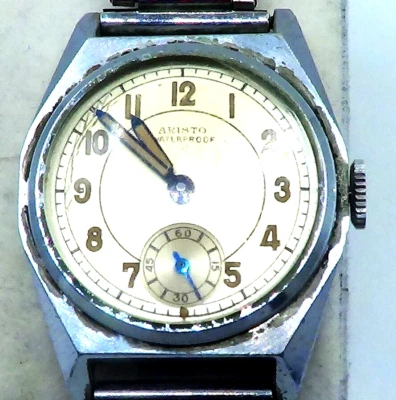 Vintage Aristo Cronógrafo de Vento Manual RELÓGIO DE PULSO, Caixa Cromada Funciona - Imagem 1 de 4