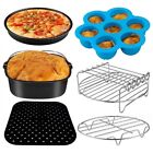 Carbon Steel Steaming Rack Pizza Plate Kitchen Tool for 5.8Qt Air Fryer