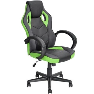 Sedia Gaming Poltrona da Ufficio Direzionale Ruote Girevoli Sportiva Racer Verde - Foto 1 di 5
