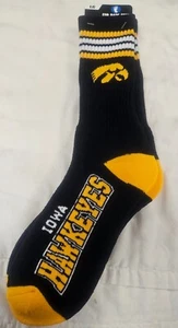 Iowa Hawkeyes 4-Stripe Deuce Socks 10-13 Shoe Size - Picture 1 of 1