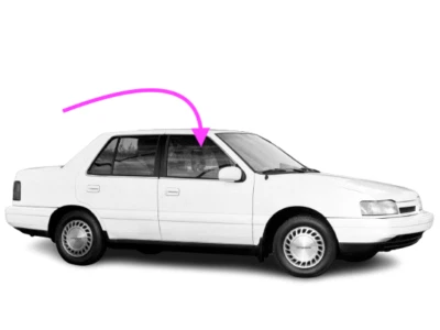 Se adapta a: 86-89 Hyundai Excel 4D sedán y escotilla pasajero puerta delantera derecha ventana vidrio Foto 1 de 4