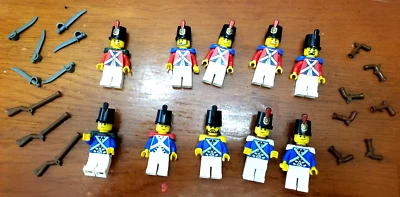 LEGO - 10 Soldados - 5 Abrigos Azules Imperiales + 5 Abrigos Rojos + Armas + Mochilas Foto 1 de 4