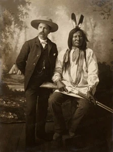 Impresión 8x10 David F. Barry con el Jefe Lluvia en la Cara El Guerrero Lakota #DBFA - Imagen 1 de 1