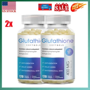 2pcs L-Glutathione 120 Capsules 1000MG Natural Anti-Aging Skin Whitening Caps - Picture 1 of 10