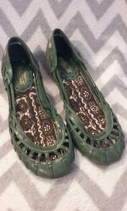 SEYCHELLEN Keilabsatz FANTASTISCHE REISE Stil im Ruhestand grün Haurache Schuhe 6 M ~ Neu ohne Karton  - Bild 1 von 5