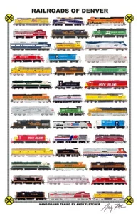 Railroads of Denver 11"x17" Railroad Poster by Andy Fletcher signed - Picture 1 of 1