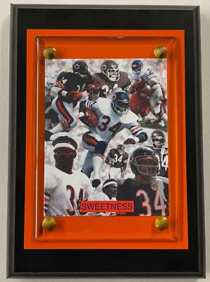 PLACA DE PARED WALTER PAYTON CHICAGO DA BEARS ENMARCADA FOTO-HOMBRE ARTE RUPESTRE-4X6 Foto 1 de 4