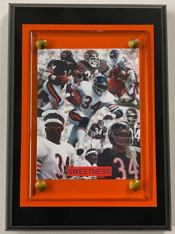 WALTER PAYTON CHICAGO DA BEARS FRAMED PHOTO-MAN CAVE ART-4X6 WALL PLAQUE Cover