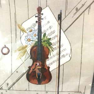 Vintage For The Love of Music Crewel Violine Kit 0307 Stamped Paragon Stitchery 1975 - Bild 1 von 8