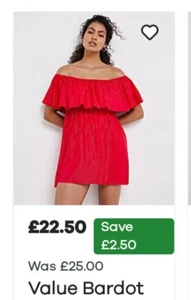 WOMENS PLUS SIZE 30 SUMMER BARDOT DRESS BNWT RED AND GOLD - Picture 1 of 3