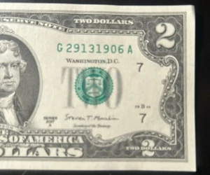 $2 Fancy Serial Number Trailing Birthday Year Note 1906 G29131906A Series 2017A - Picture 1 of 3