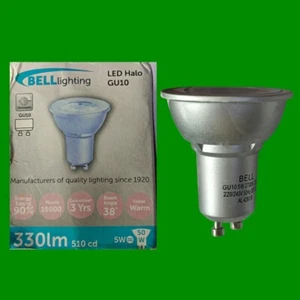 5W (= 50W) Bell LED Regulable Halo GU10 2-Pin Blanco Cálido Foco Reflector Bulbo - Imagen 1 de 3