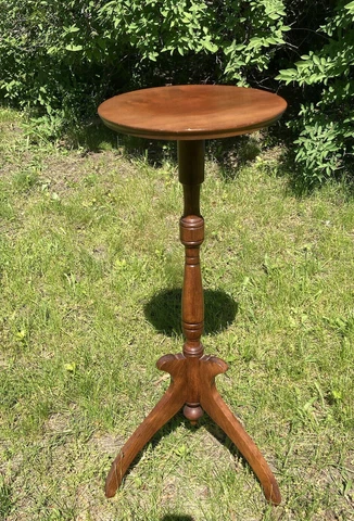 Antique Carved Walnut Plant Candle Stand Pedestal Table Cover