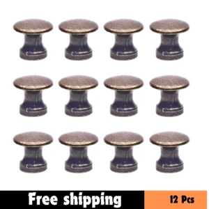12 Pcs Mini Antique Brass Cabinet Knobs, round Knobs Pull Handle Drawer Knobs Ha - Picture 1 of 10