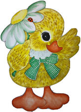 Vintage Duckling Ladybug Easter Craft Fabric Panel Cut n Sew Pillow Farm Doll