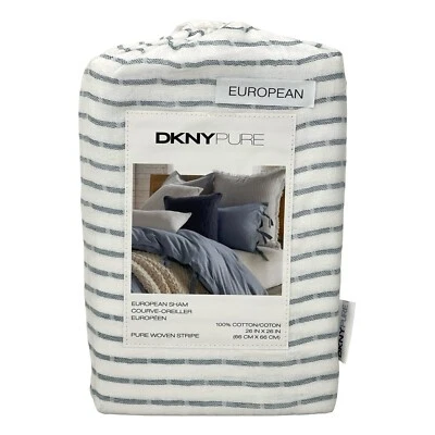 DKNY Donna Karan Pure Woven Stripe EURO Sham Foto 1 de 4