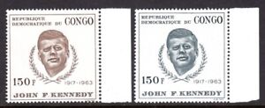 Congo Democratic Republic Scott # 591-92 VF MNH 1966 John F. Kennedy Singles