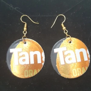Par de Tango Divertido Pendientes Fashiom 6 cm Hecho a Mano Bebidas Recicladas Lata - Imagen 1 de 2