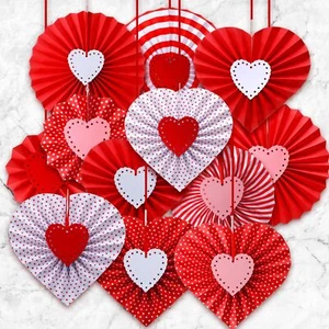 12 Set Valentine's Day Party Decorations Valentine's Day Paper Kit Heart Pape... - Picture 1 of 6