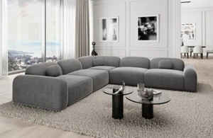 Sofa Ecksofa Couch Polsterecke Stoffsofa Samtstoff Loungesofa BARCELONA L Form - Bild 1 von 20