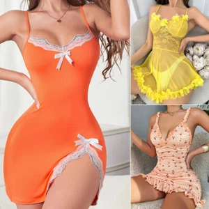 Lencería sexy para mujer Babydoll de encaje floral quimise ropa interior conjunto de vestir - Imagen 1 de 64