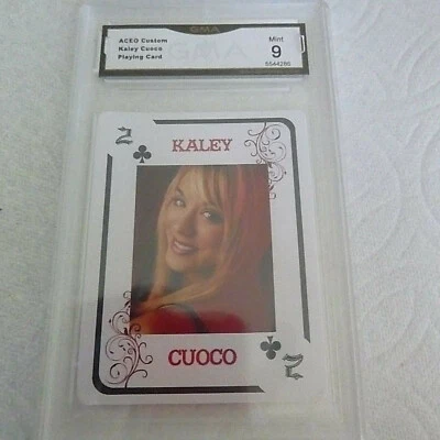 KALEY CUOCO PENNY THE BIG BANG THEORY FRENCH STYLE PLAYING CARD 2C GRADED 9 L@@K - Image 1 of 2