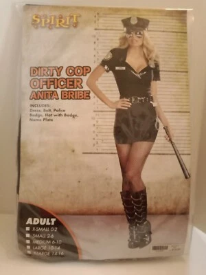 Dreamgirl Women's Dirty Cop Officer Anita Bribe Costume,, Black, Size XL - Image 1 of 4
