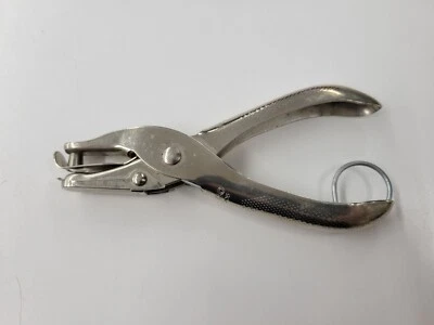 Vintage ACCO 74005 Chrome Paper Hole Punch Tool. Made In Taiwan - Image 1 of 4