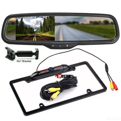 4.3" Car Monitor Backup Reversing License Plate Camera HD for Toyota Ford Jeep - Image 1 of 4